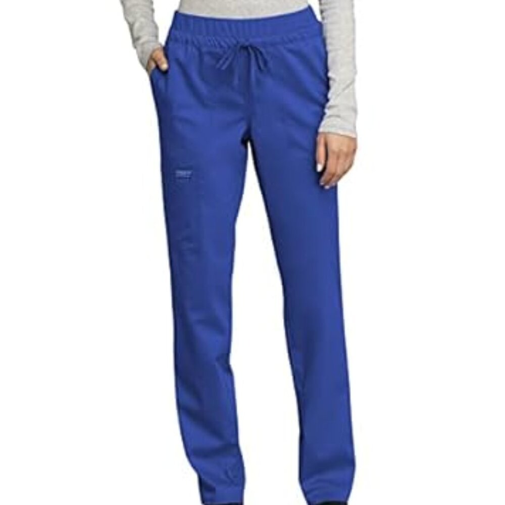 Cherokee Scrub Pants for Women Mid Rise Tapered Leg Drawstring Bottom